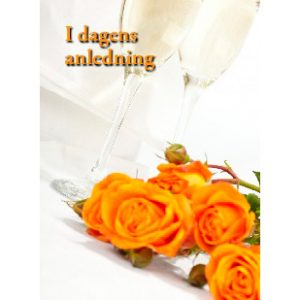Kort -  I dagens anledning med orange roser (25 stk.)