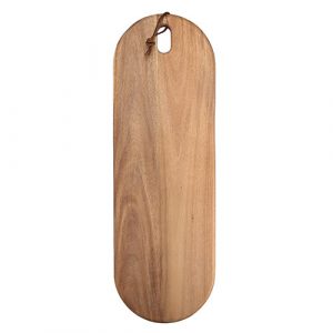 Eksklusivt Tapasbræt i akacie med læderstrop – Perfekt til vinhygge