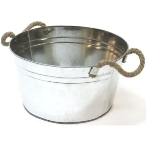 Gavebalje i zink, med rebhåndtag